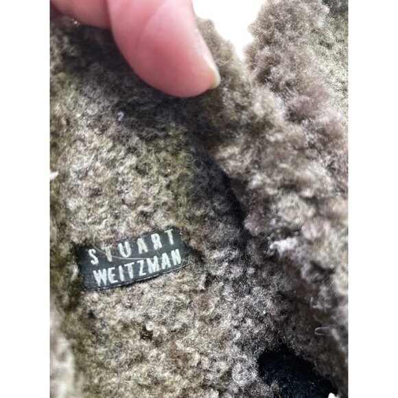 Stuart Weitzman Womens Black Suede Shearling-Studded Mule Size 6M SKU 8628 - Picture 11 of 15